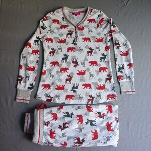 Carisma sleepwear set women's size S white with animal print graphic design